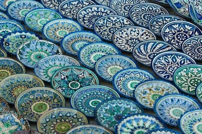 Fergana Valley private tour from Tashkent by train - Rishtan pottery in blue and green