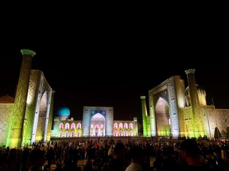 Samarkand Moonlight Tour: A Timeless Night Experience - Walking toward Gur-e-Amir Mausoleum
