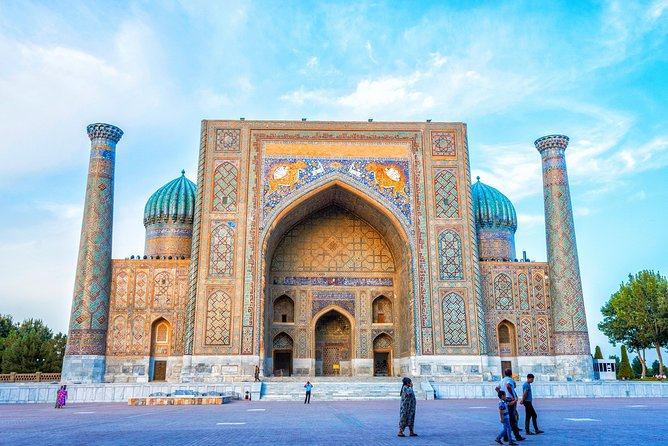 The Registan in Samarkand, three madrasas around one square